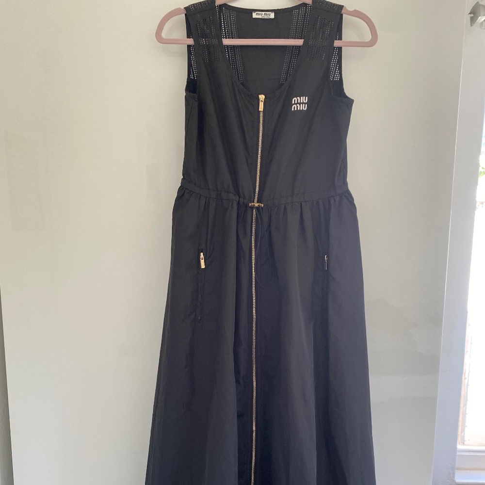 Miu Miu sleeveless midi zip up dress